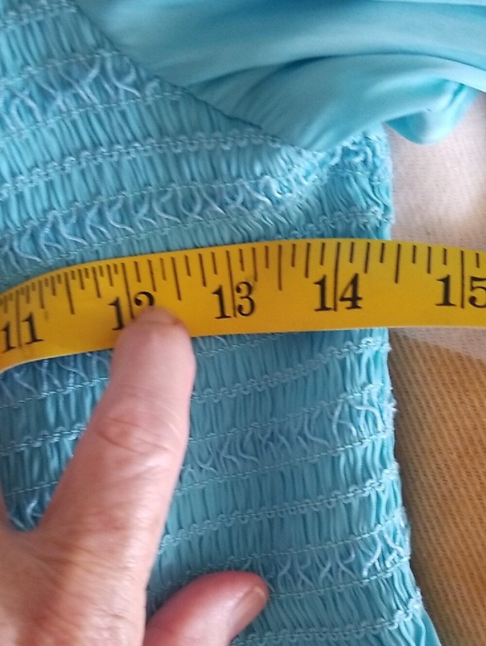 Boston Proper Turquoise Smocked Peasant Tunic - Picture 6 of 9
